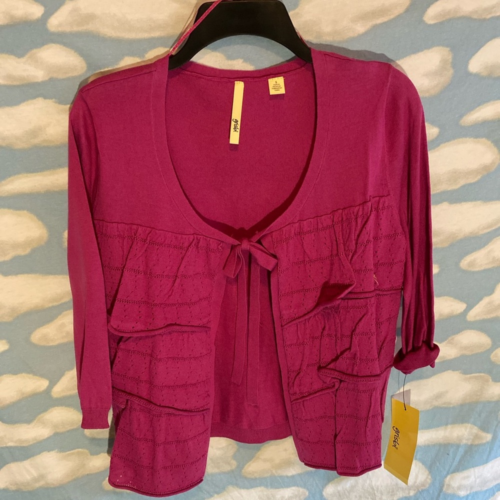 pink blouse cardigan tied brand new w tags women